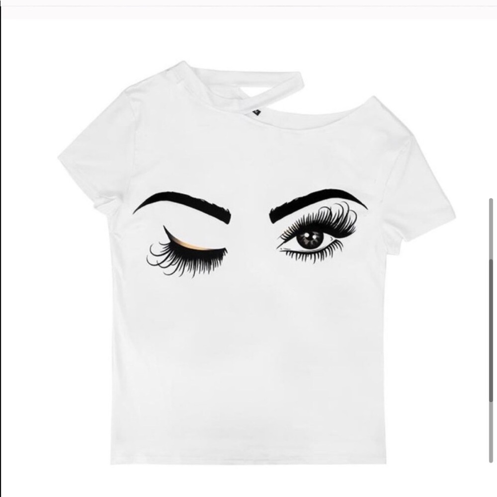Valentine Gift Special Eyelash Shirt Sexy Shoulder - Picture 5 of 7